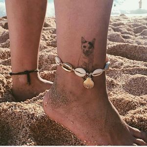 Natural Sea Shell Cord Charm Anklet / Bracelet